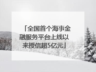 全国首个海事金融服务平台上线以来授信超5亿元