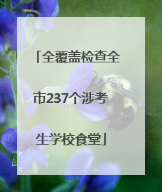 全覆盖检查全市237个涉考生学校食堂