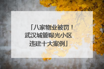 八家物业被罚！武汉城管曝光小区违建十大案例