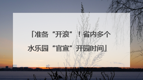 准备“开浪”！省内多个水乐园“官宣”开园时间