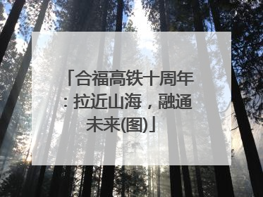 合福高铁十周年：拉近山海，融通未来(图)