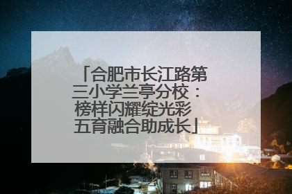 合肥市长江路第三小学兰亭分校：榜样闪耀绽光彩 五育融合助成长