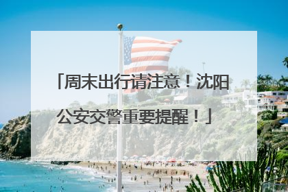 周末出行请注意！沈阳公安交警重要提醒！