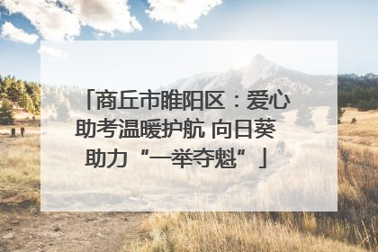 商丘市睢阳区：爱心助考温暖护航 向日葵助力“一举夺魁”