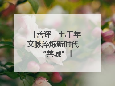 善评｜七千年文脉淬炼新时代“善城”