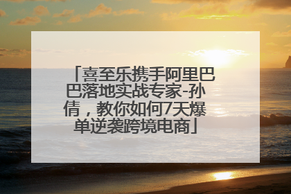 喜至乐携手阿里巴巴落地实战专家-孙倩，教你如何7天爆单逆袭跨境电商