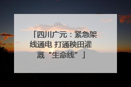 四川广元：紧急架线通电 打通秧田灌溉“生命线”