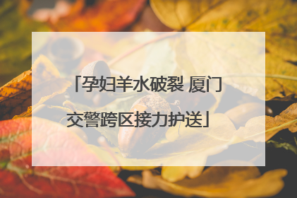 孕妇羊水破裂 厦门交警跨区接力护送