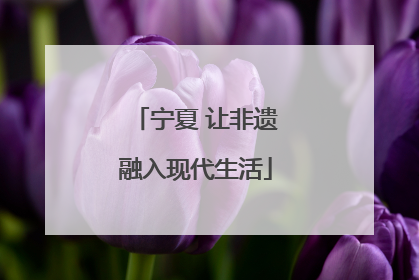宁夏 让非遗融入现代生活
