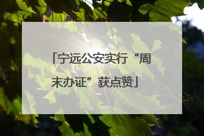 宁远公安实行“周末办证”获点赞