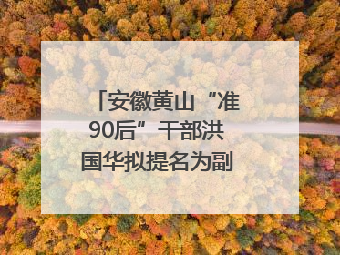 安徽黄山“准90后”干部洪国华拟提名为副区县长人选
