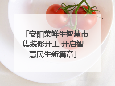安阳菜鲜生智慧市集装修开工 开启智慧民生新篇章