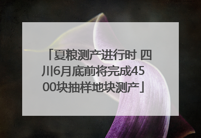 夏粮测产进行时 四川6月底前将完成4500块抽样地块测产