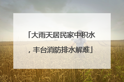 大雨天居民家中积水，丰台消防排水解难