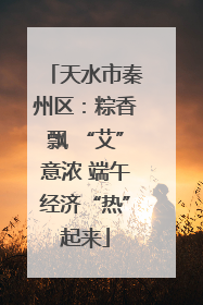 天水市秦州区：粽香飘 “艾”意浓 端午经济“热”起来
