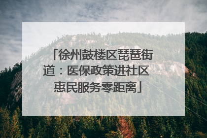 徐州鼓楼区琵琶街道：医保政策进社区 惠民服务零距离