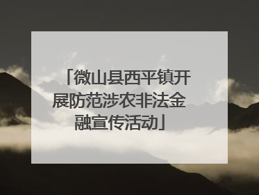 微山县西平镇开展防范涉农非法金融宣传活动