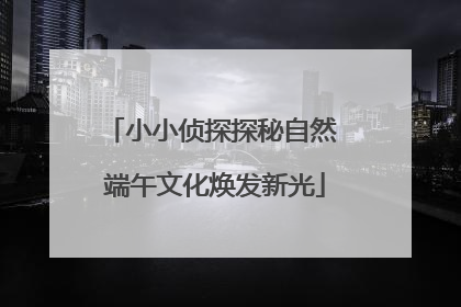 小小侦探探秘自然 端午文化焕发新光