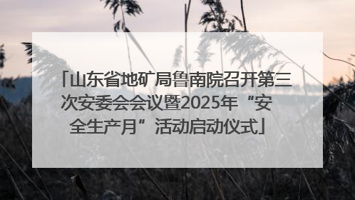 山东省地矿局鲁南院召开第三次安委会会议暨2025年“安全生产月”活动启动仪式