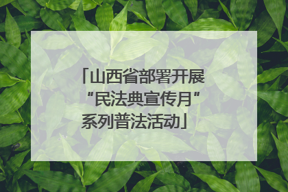 山西省部署开展“民法典宣传月”系列普法活动