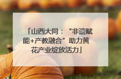 山西大同：“非遗赋能+产教融合”助力黄花产业绽放活力