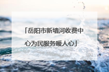 岳阳市新墙河收费中心为民服务暖人心
