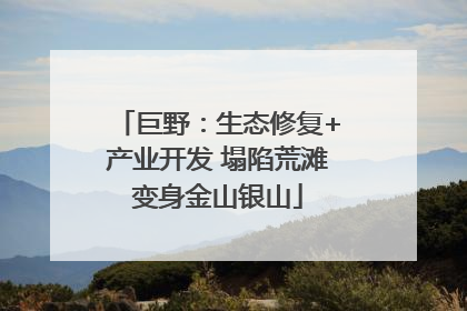 巨野：生态修复+产业开发 塌陷荒滩变身金山银山