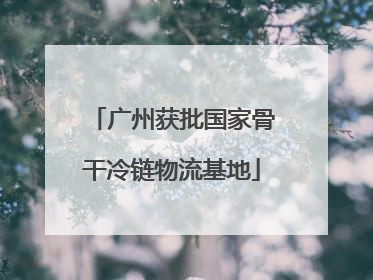 广州获批国家骨干冷链物流基地