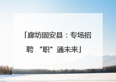 廊坊固安县：专场招聘 “职”通未来