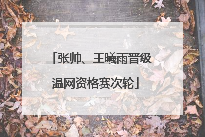 张帅、王曦雨晋级温网资格赛次轮