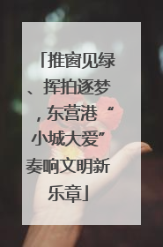 推窗见绿、挥拍逐梦，东营港“小城大爱”奏响文明新乐章
