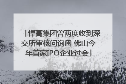 悍高集团曾两度收到深交所审核问询函 佛山今年首家IPO企业过会