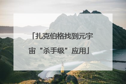 扎克伯格找到元宇宙“杀手级”应用