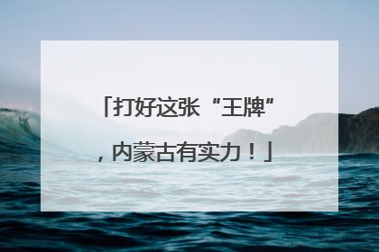 打好这张“王牌”，内蒙古有实力！