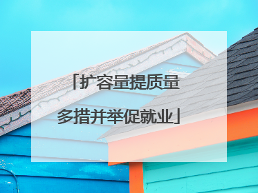 扩容量提质量 多措并举促就业
