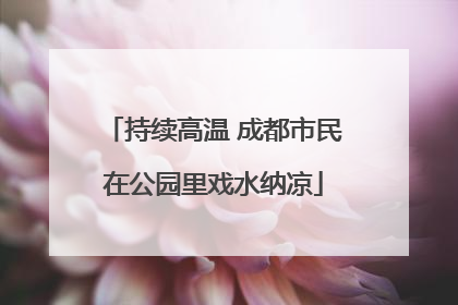持续高温 成都市民在公园里戏水纳凉