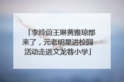 李玲蔚王琳黄雅琼都来了，元老明星进校园活动走进文龙巷小学