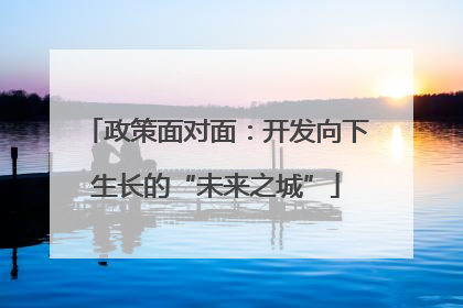 政策面对面：开发向下生长的“未来之城”