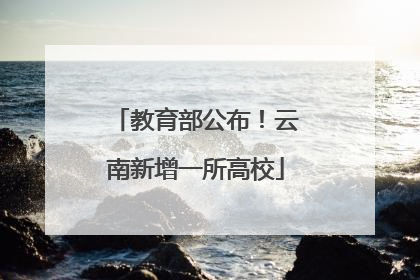教育部公布！云南新增一所高校