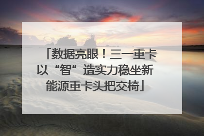 数据亮眼！三一重卡以“智”造实力稳坐新能源重卡头把交椅