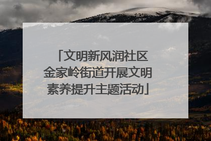 文明新风润社区 金家岭街道开展文明素养提升主题活动