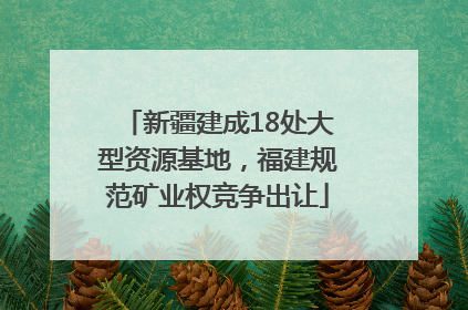 新疆建成18处大型资源基地，福建规范矿业权竞争出让