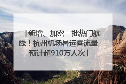 新增、加密一批热门航线！杭州机场暑运客流量预计超910万人次