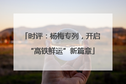 时评：杨梅专列，开启“高铁鲜运”新篇章