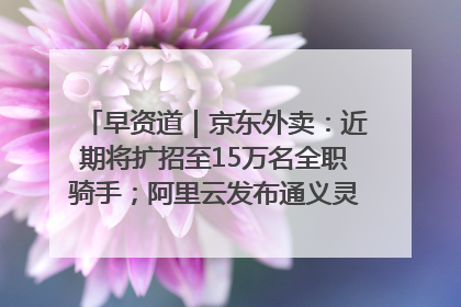 早资道｜京东外卖：近期将扩招至15万名全职骑手；阿里云发布通义灵码AI IDE
