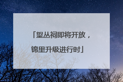 望丛祠即将开放，锦里升级进行时