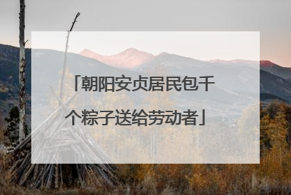 朝阳安贞居民包千个粽子送给劳动者