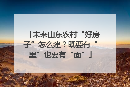 未来山东农村“好房子”怎么建？既要有“里”也要有“面”