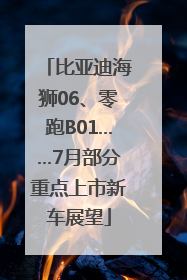 比亚迪海狮06、零跑B01……7月部分重点上市新车展望