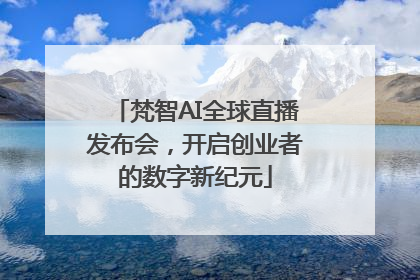 梵智AI全球直播发布会，开启创业者的数字新纪元